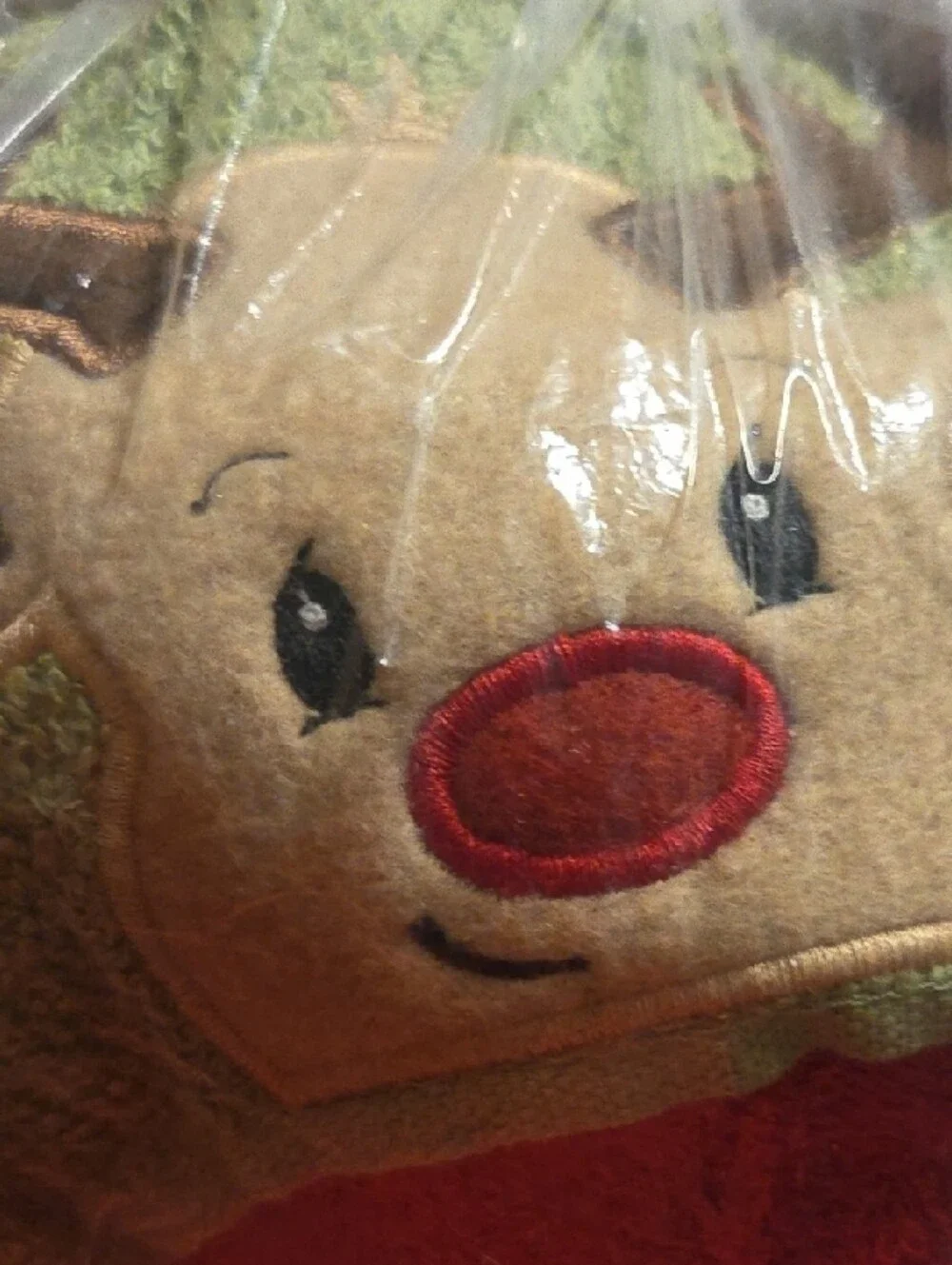 Kids Holiday Reindeer Hooded Towel - Red and Tan